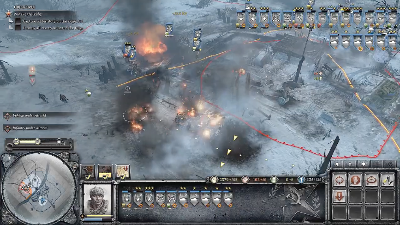 The German forces are no match for a combined arms attack of tanks and infantry.